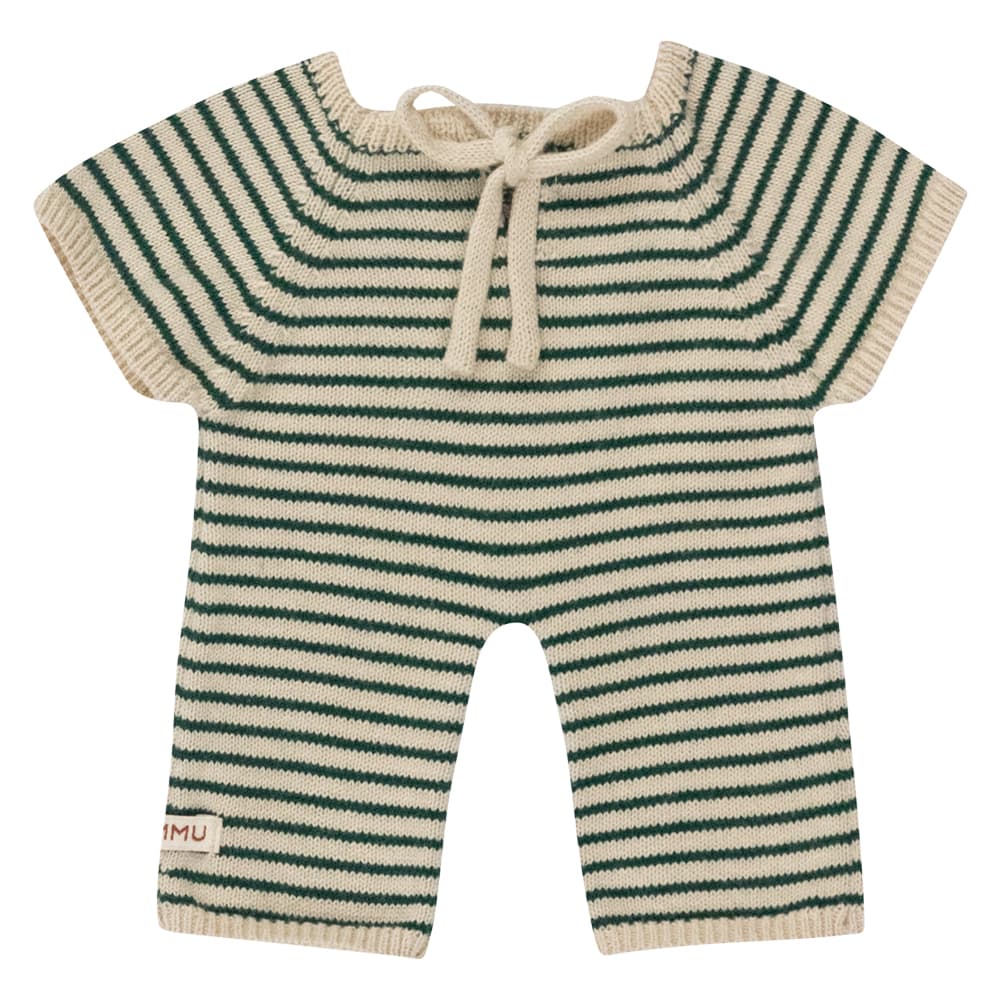 We Are Gommu Long Onesie - Green Striped