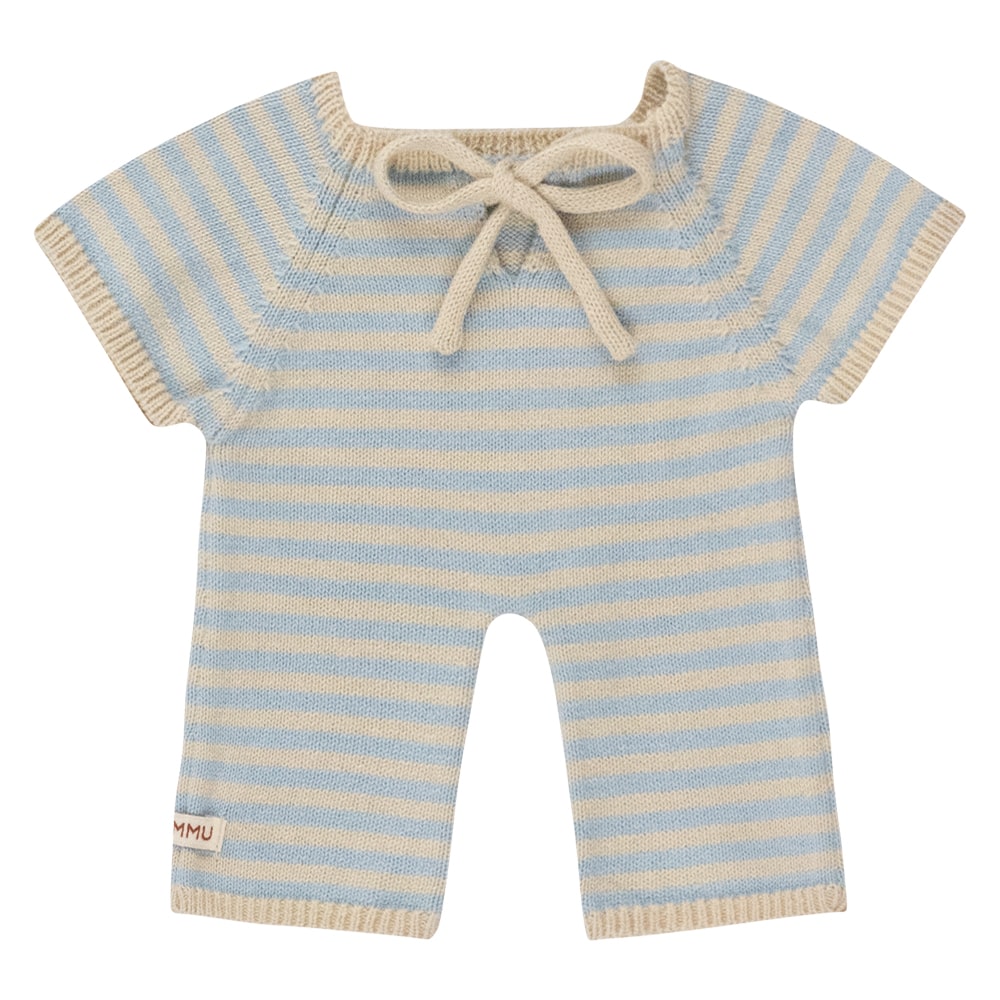 We Are Gommu Long Onesie - Light Blue Striped