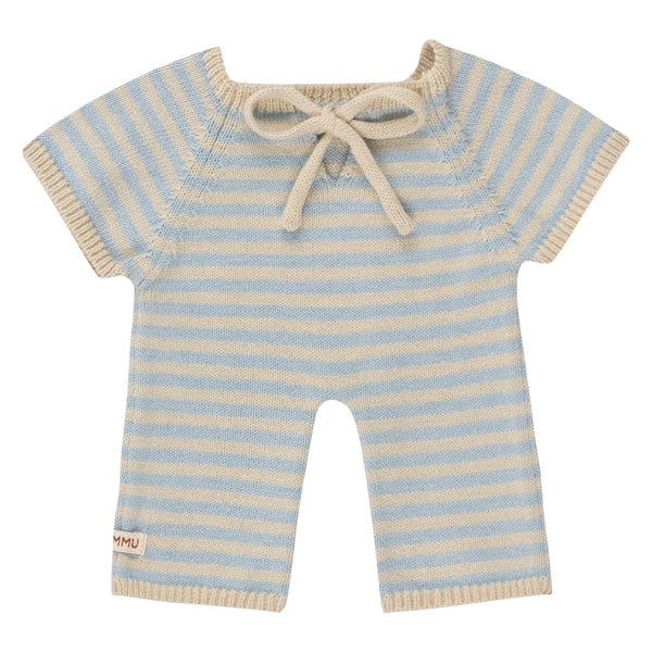 We Are Gommu Long Onesie - Light Blue Striped