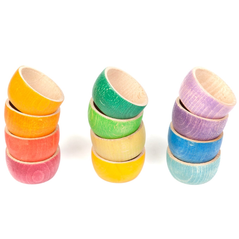 Grapat 12 Houten Bakjes Regenboog-min