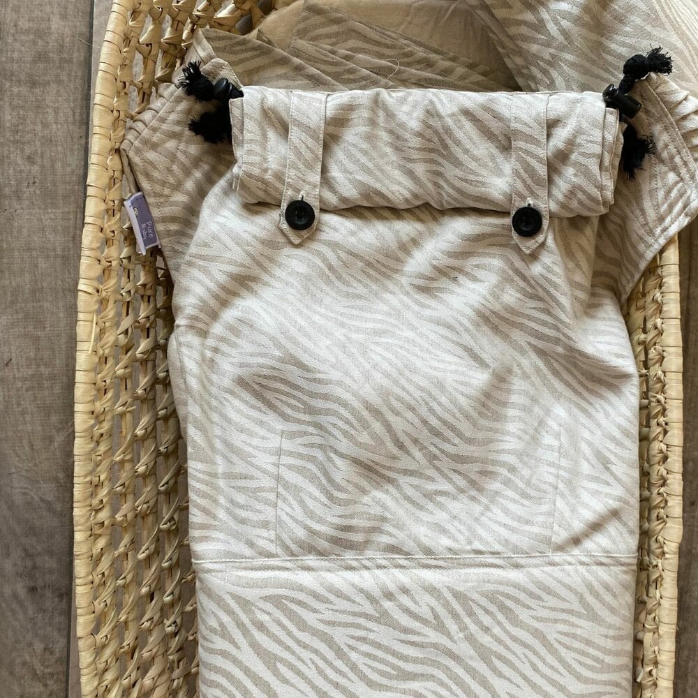 Pure Baby Love Draagzak Wrap en Go Baby 100% Natural Linnen/Cotton Zebra